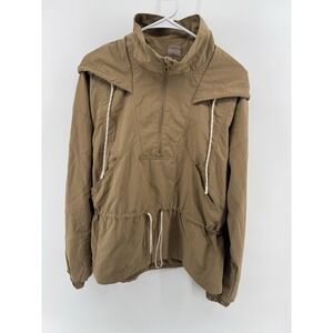 CALIA Carrie Underwood Hooded Windbreaker Anorak Jacket Tan‎ Brown Large